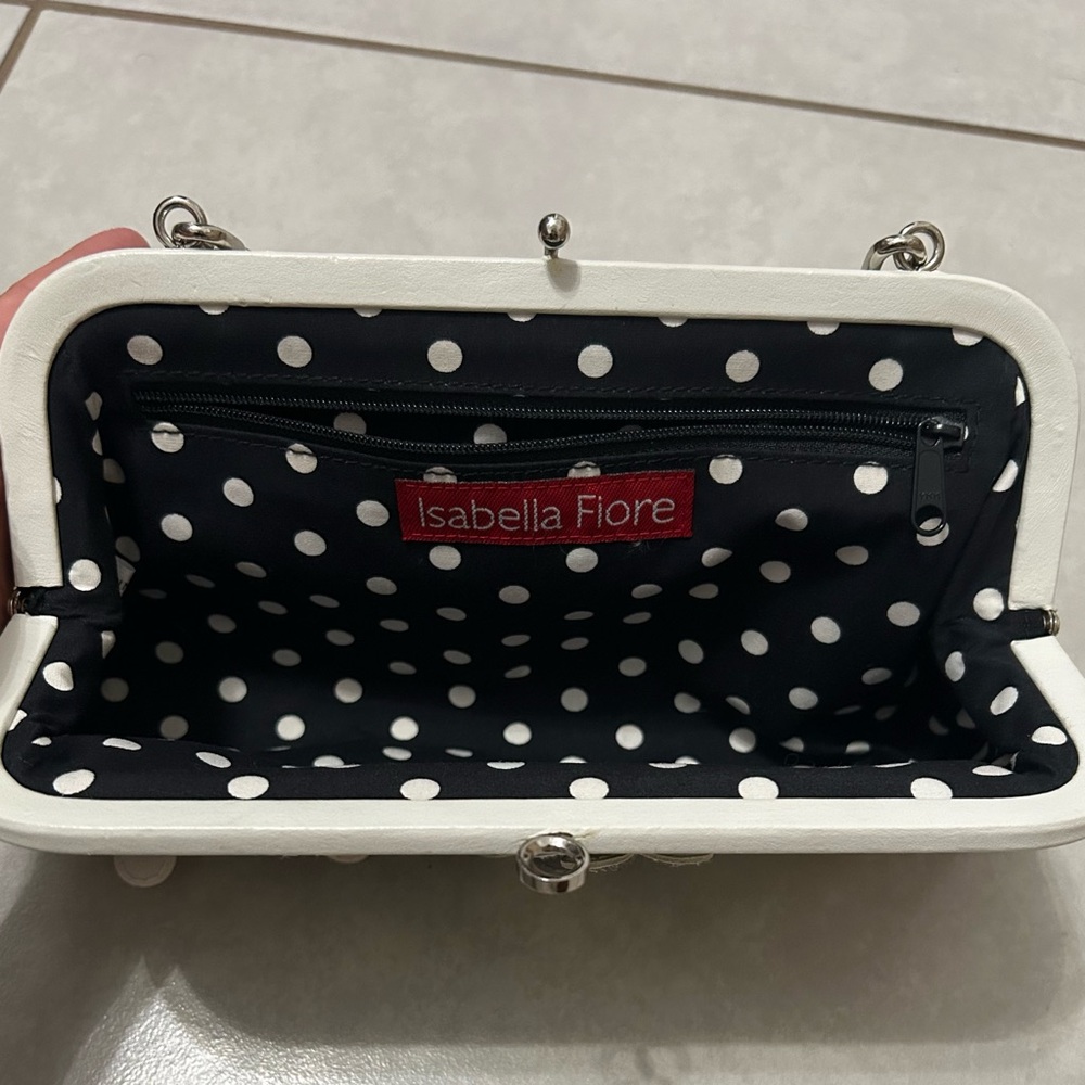 Isabella Fiore daisy embellished black leather shoulder purse - Picture 10 of 12